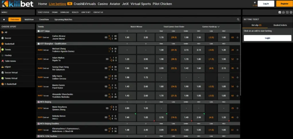 Kilibet live betting